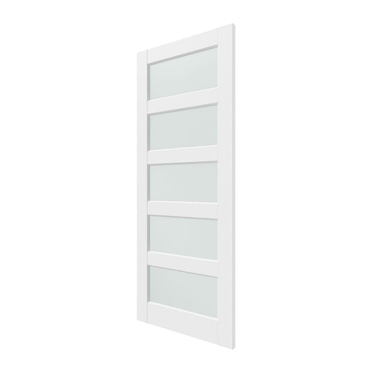 80" X 32" White Wood And Glass Slab Door HomeRoots