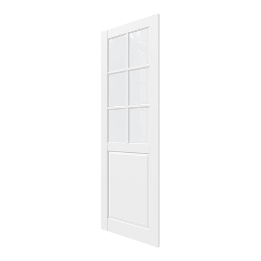 80" X 32" White Wood And Glass Slab Door HomeRoots