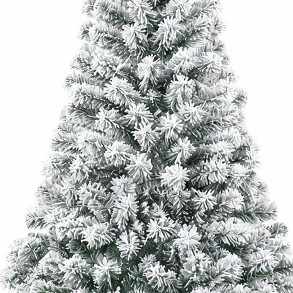 4' White Full Flocked Fir Christmas Tree With Decorations HomeRoots