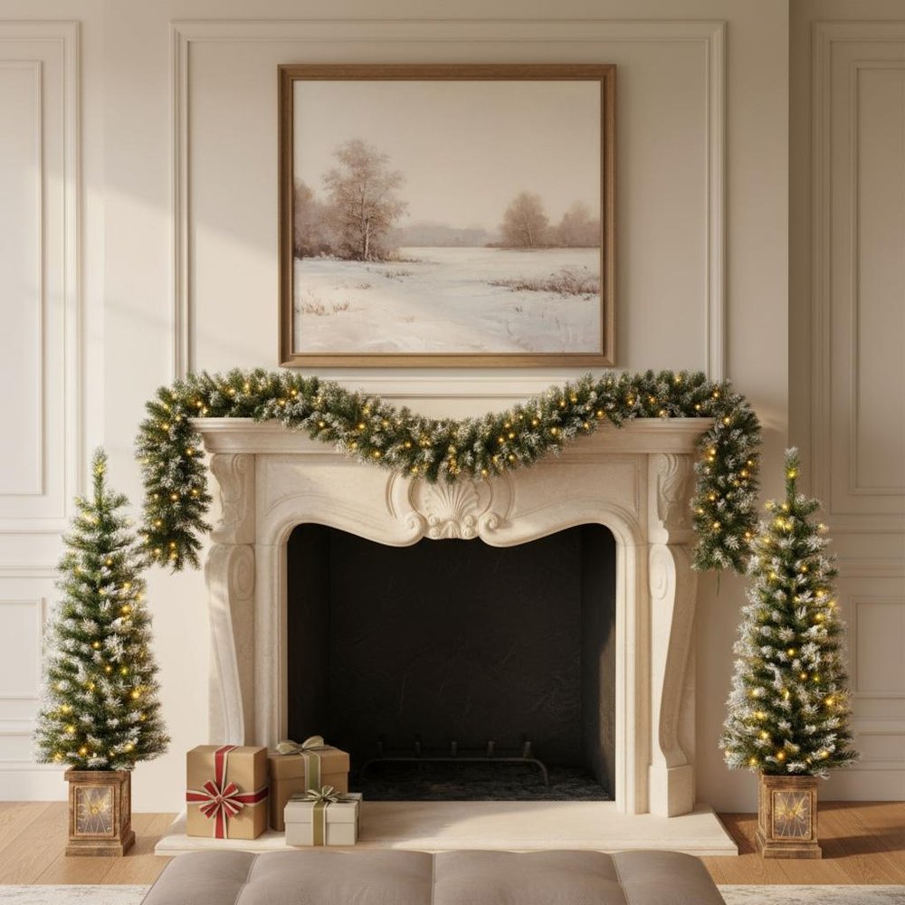 4' White Pre Lit Full Tropical Christmas Tree With Decorations HomeRoots