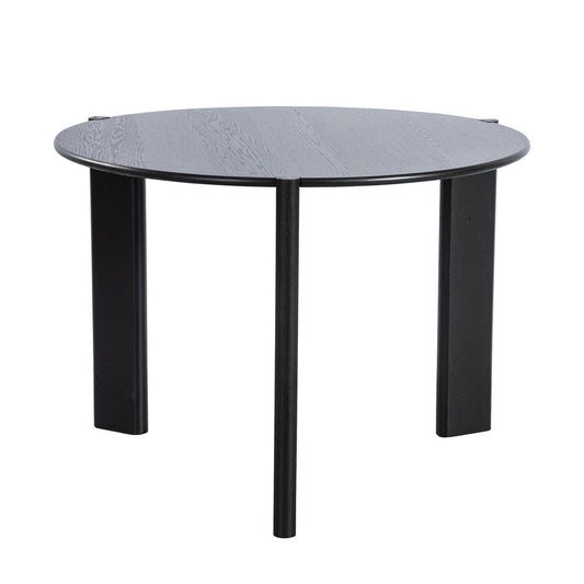 42" Black Solid Wood Three Leg Base Round Top Dining Table HomeRoots