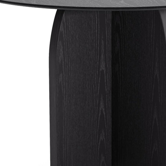 45" Black Solid Wood Pedestal Base Round Top Dining Table HomeRoots