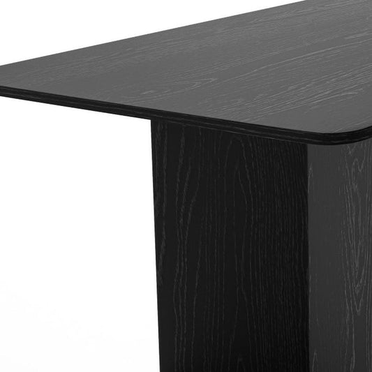 79" Black Solid Wood Double Pedestal Base Dining Table