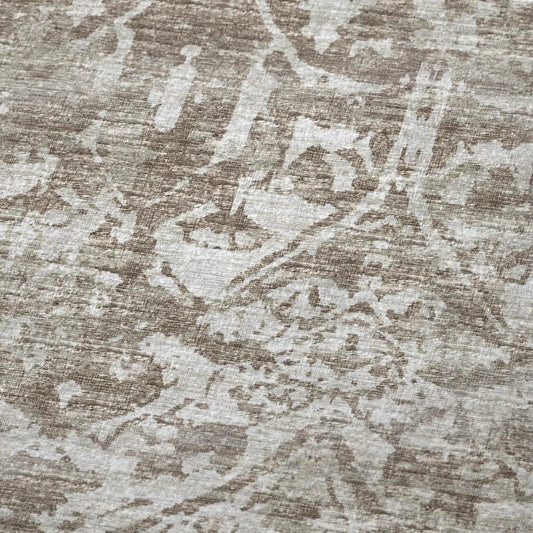 50" X 70" Taupe And Beige Damask Polyester Woven Plush Throw Blanket HomeRoots
