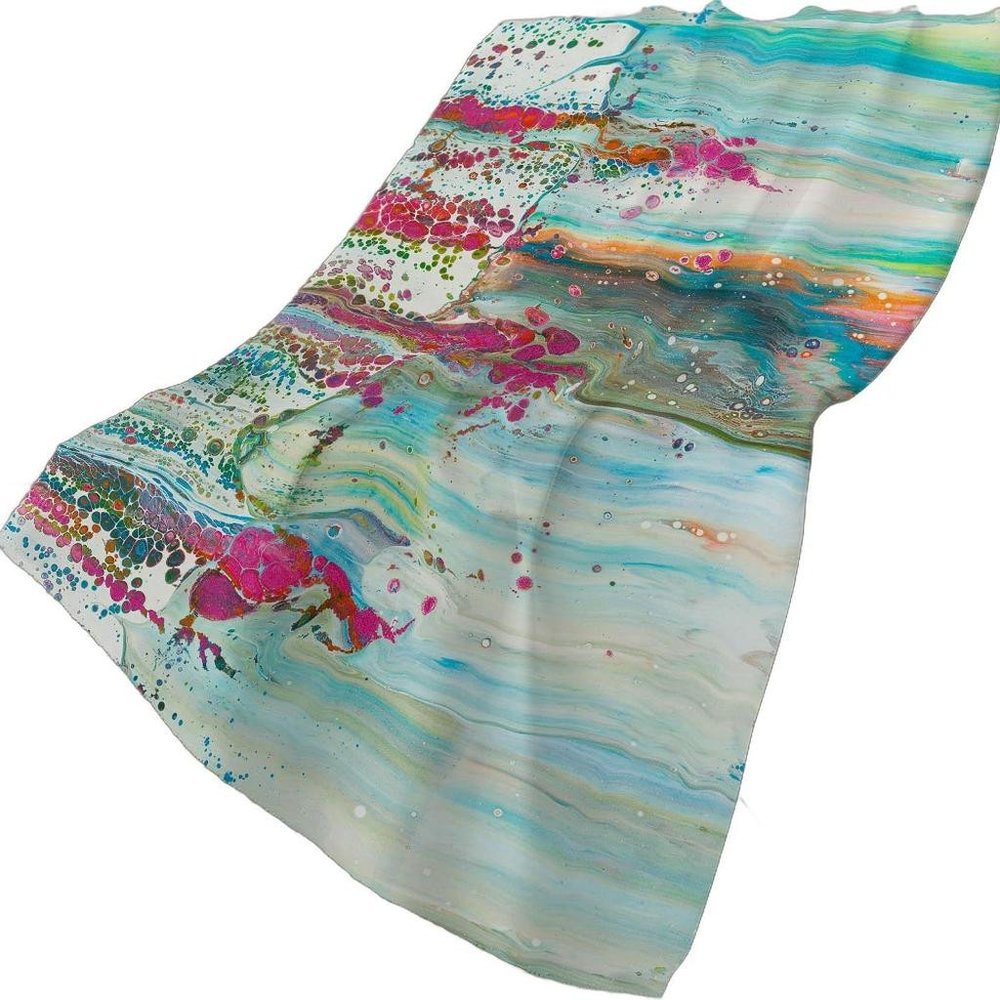 50" X 70" Ivory Pink And Teal Abstract Polyester Woven Plush Throw Blanket HomeRoots