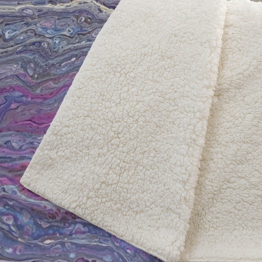 50" X 70" Lavender Blue And Ivory Abstract Microfiber Plush Throw Blanket HomeRoots