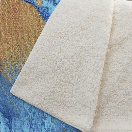 50" X 70" Cobalt And Copper Abstract Microfiber Plush Throw Blanket HomeRoots