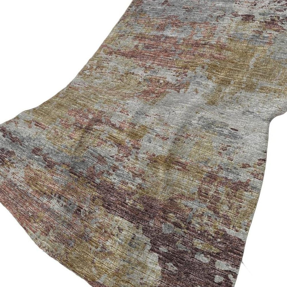 50" X 70" Mauve Copper And Silver Abstract Plush Throw Blanket HomeRoots