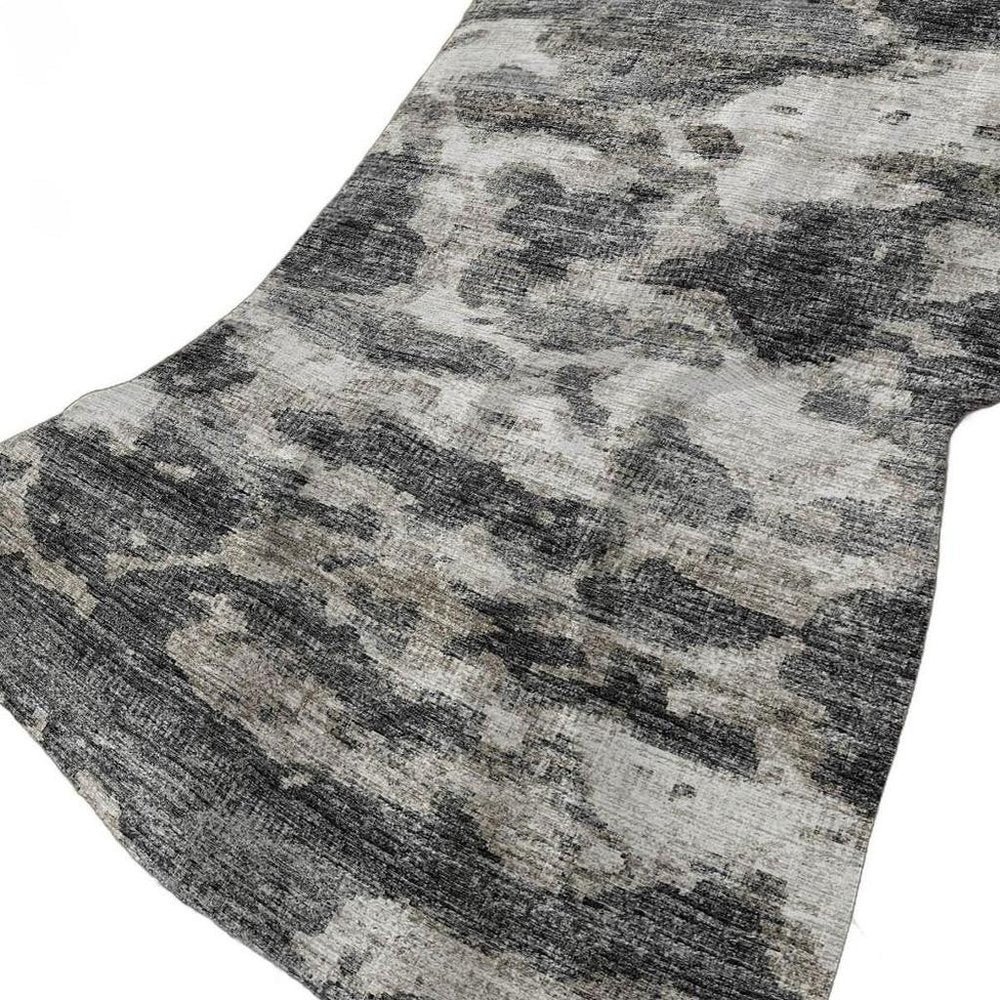 50" X 70" Black Ivory And Gray Abstract Plush Throw Blanket HomeRoots