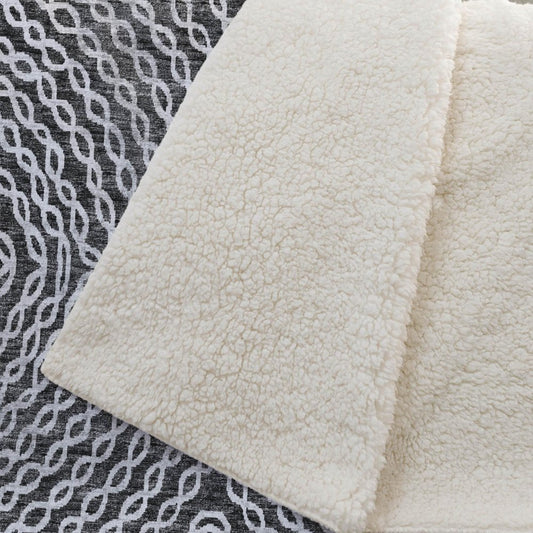50" X 70" Charcoal And Ivory Abstract Microfiber Plush Throw Blanket HomeRoots