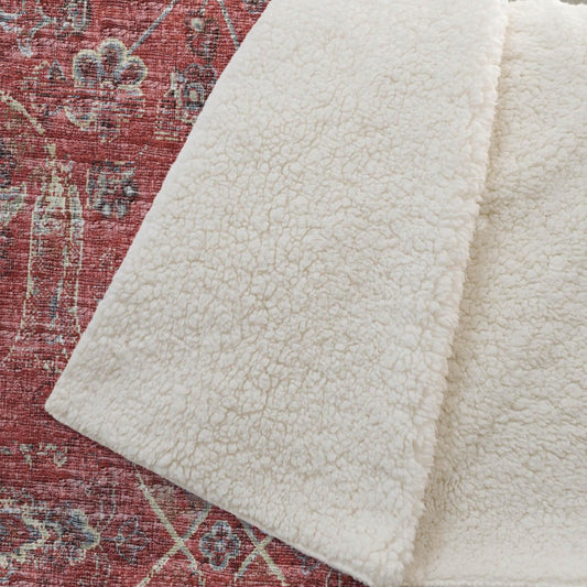 50" X 70" Red Pewter And Beige Damask Microfiber Plush Throw Blanket HomeRoots