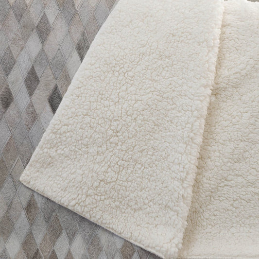 50" X 70" Gray Beige And Ivory Geometric Microfiber Plush Throw Blanket HomeRoots