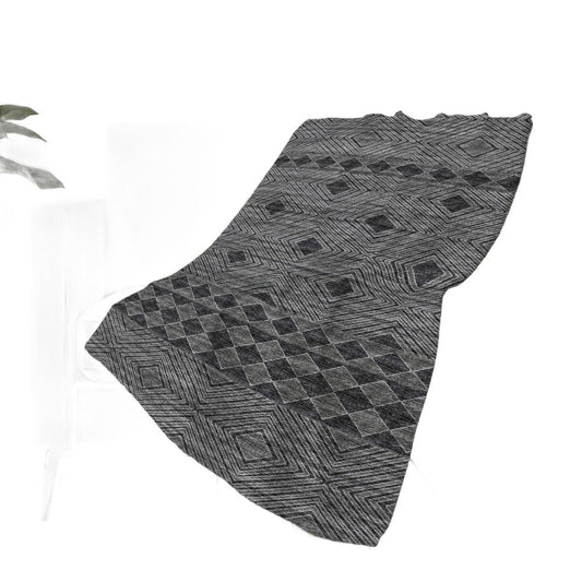 50" X 70" Gray And Black Geometric Plush Throw Blanket HomeRoots