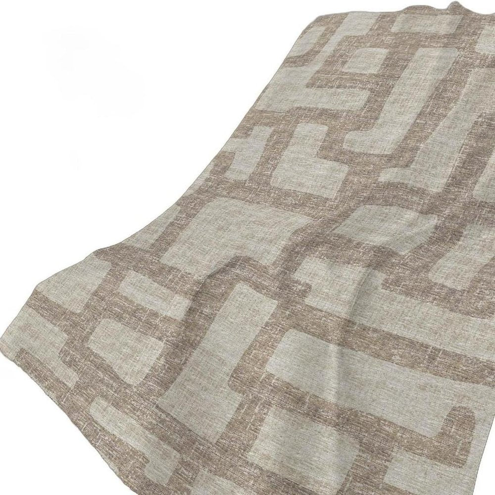 50" X 70" Taupe And Coffee Abstract Plush Throw Blanket HomeRoots