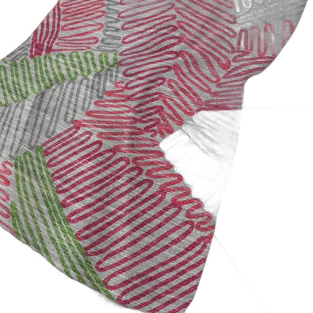 50" X 70" Pink Green And Gray Abstract Polyester Woven Plush Throw Blanket HomeRoots