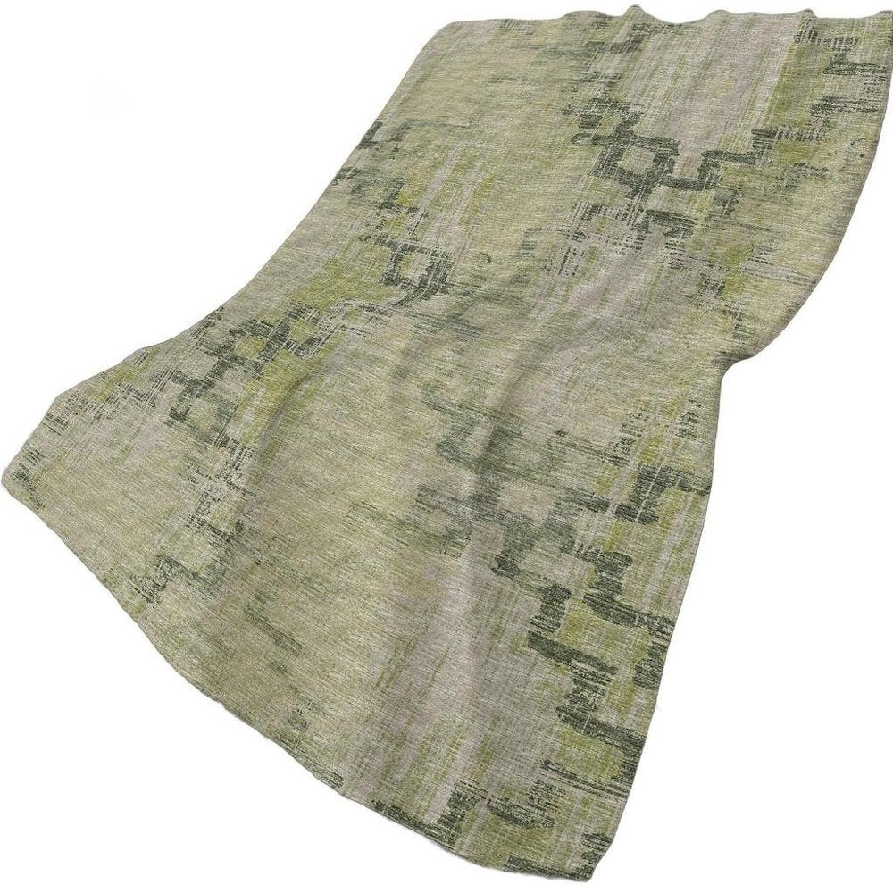 50" X 70" Green And Beige Abstract Polyester Woven Plush Throw Blanket HomeRoots