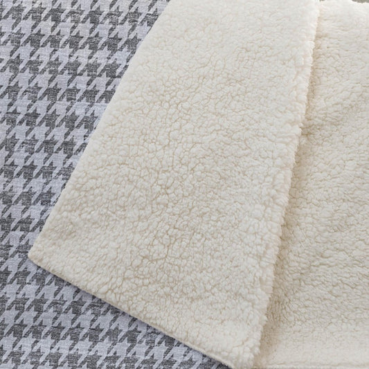 50" X 70" Gray And Light Gray Microfiber Houndstooth Plush Throw Blanket HomeRoots