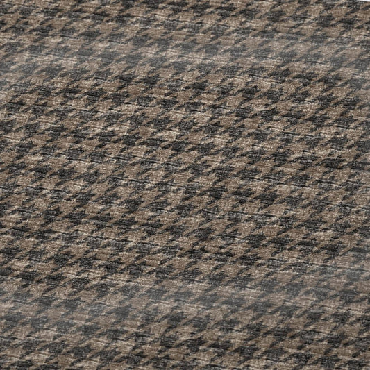 50" X 70" Chocolate And Brown Houndstooth Plush Throw Blanket HomeRoots