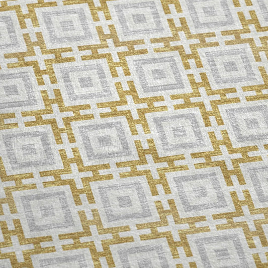 50" X 70" Gold Ivory And Gray Geometric Plush Throw Blanket HomeRoots