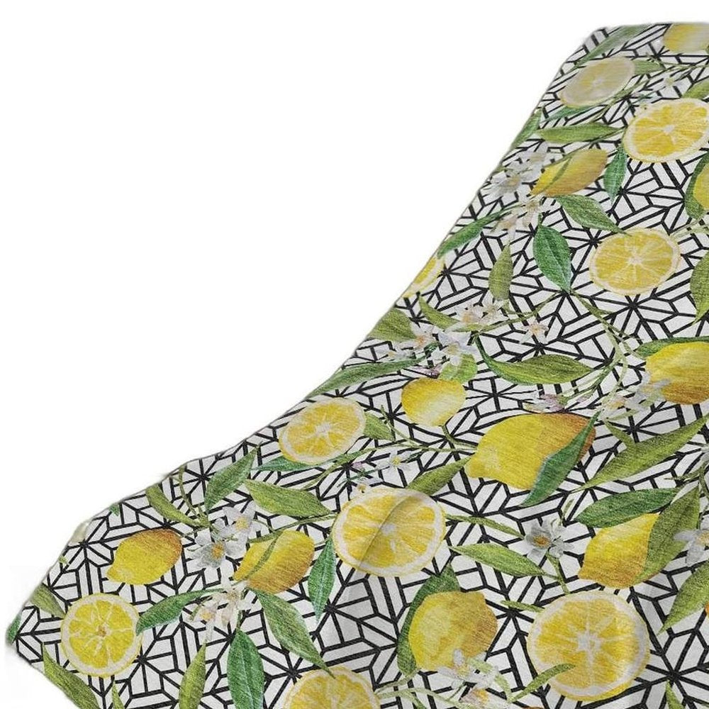 50" X 70" Yellow Ivory And Green Geometric Polyester Woven Plush Throw Blanket HomeRoots