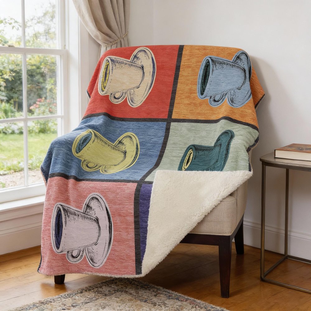 50" X 70" Blue Orange And Red Microfiber Color Block Plush Throw Blanket HomeRoots