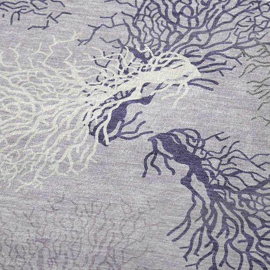 50" X 70" Purple Ivory And Gray Floral Plush Throw Blanket HomeRoots