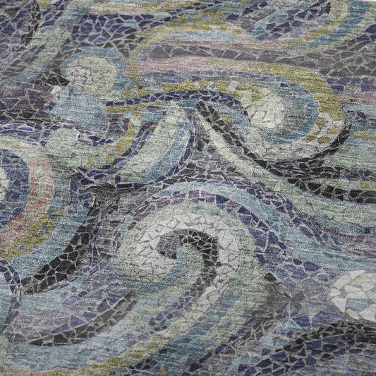 50" X 70" Steel Blue Light Pink And Beige Abstract Plush Throw Blanket HomeRoots