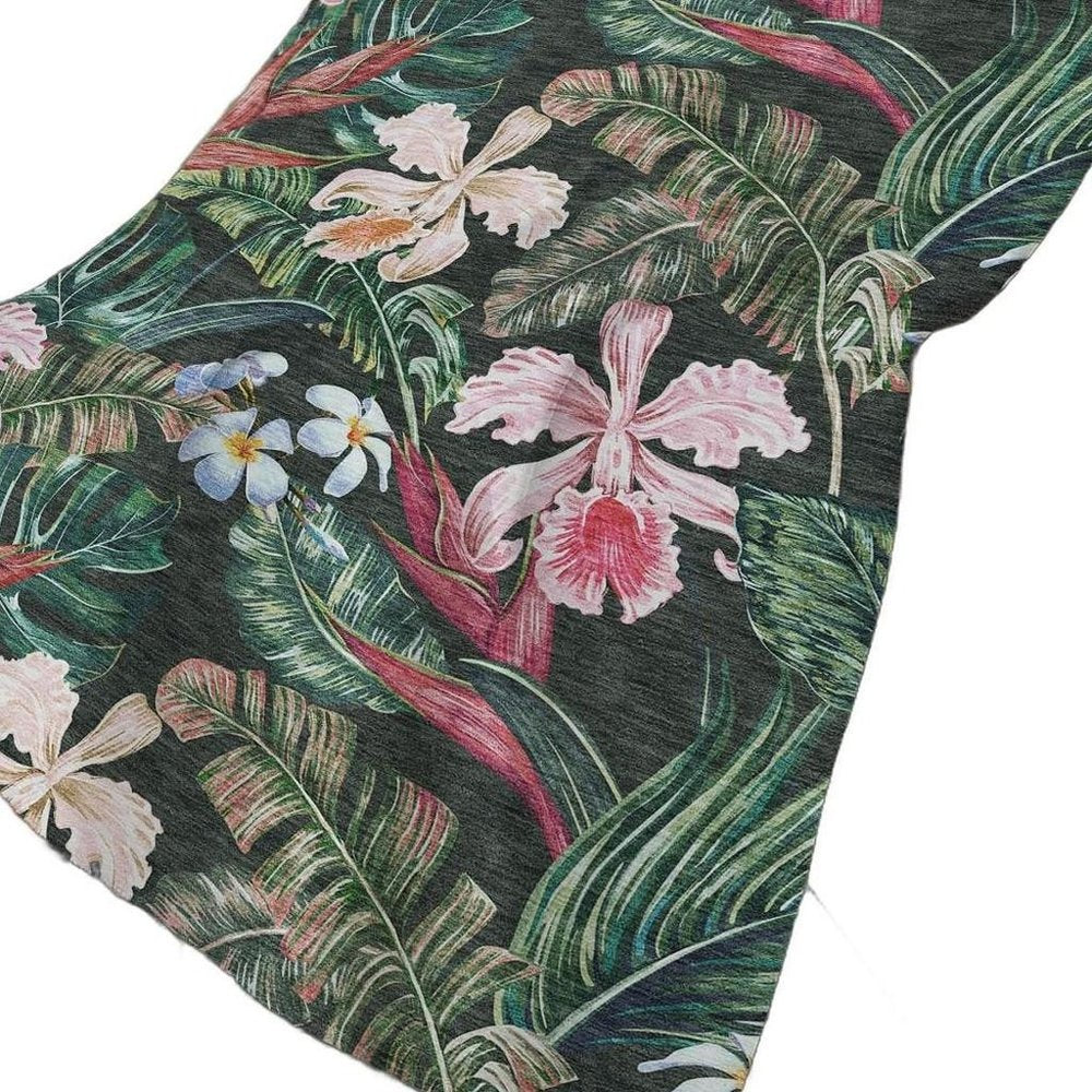50" X 70" Midnight Green And Pink Floral Polyester Woven Plush Throw Blanket HomeRoots