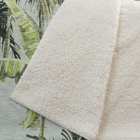 50" X 70" Green Palm Tree Microfiber Plush Throw Blanket HomeRoots