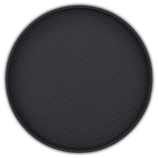 15" Black Faux Wicker Round Serving Tray HomeRoots
