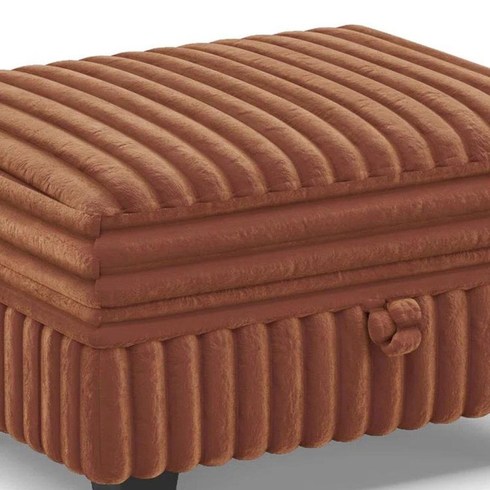 30" Black Faux Fur Ottoman With Storage HomeRoots