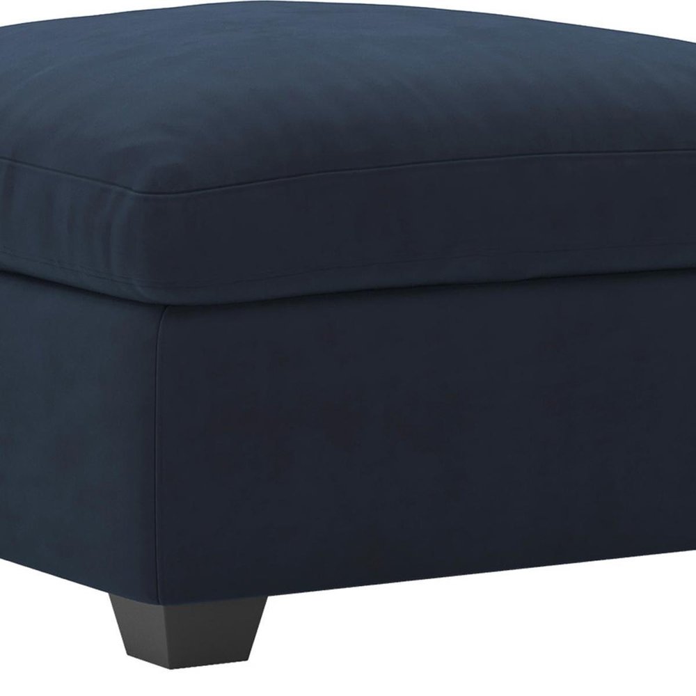 32" Beige and Black Velvet Ottoman HomeRoots