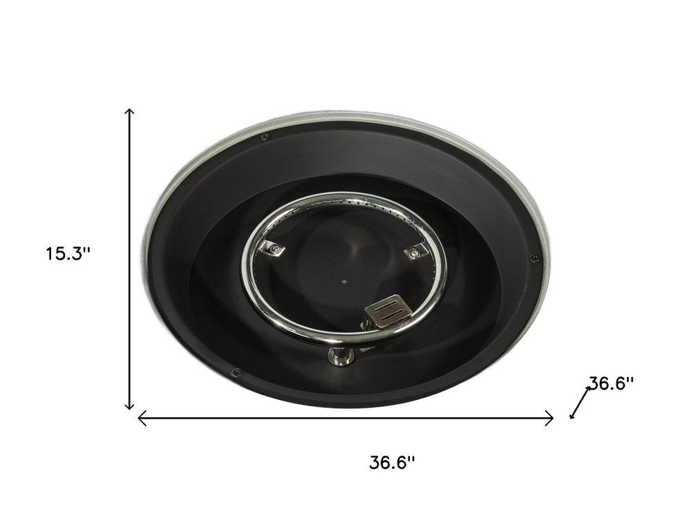 50000 BTU 37" Gray Steel Propane Round Fire Pit With Cover HomeRoots