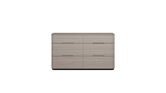 56" Oak Wood Six Drawer Double Dresser HomeRoots