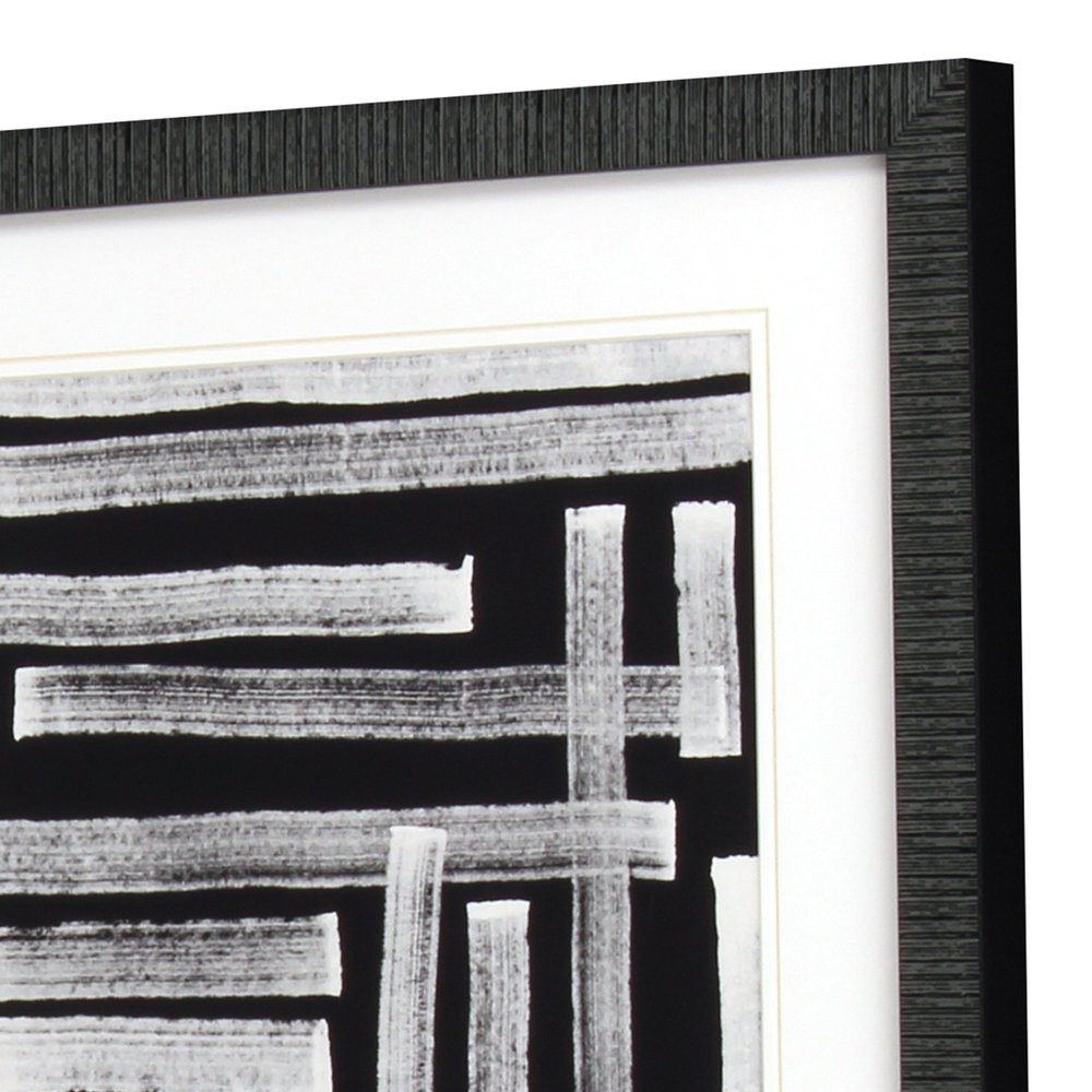 Naive Lines IV Distressed Black Framed Wall Art