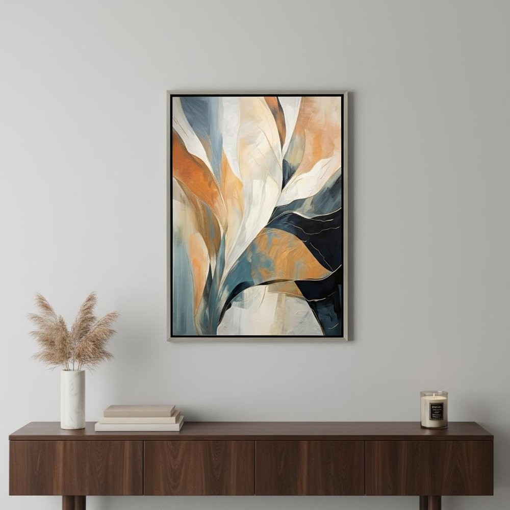 Rhythms of Flow I Silver Floater Frame Wall Art