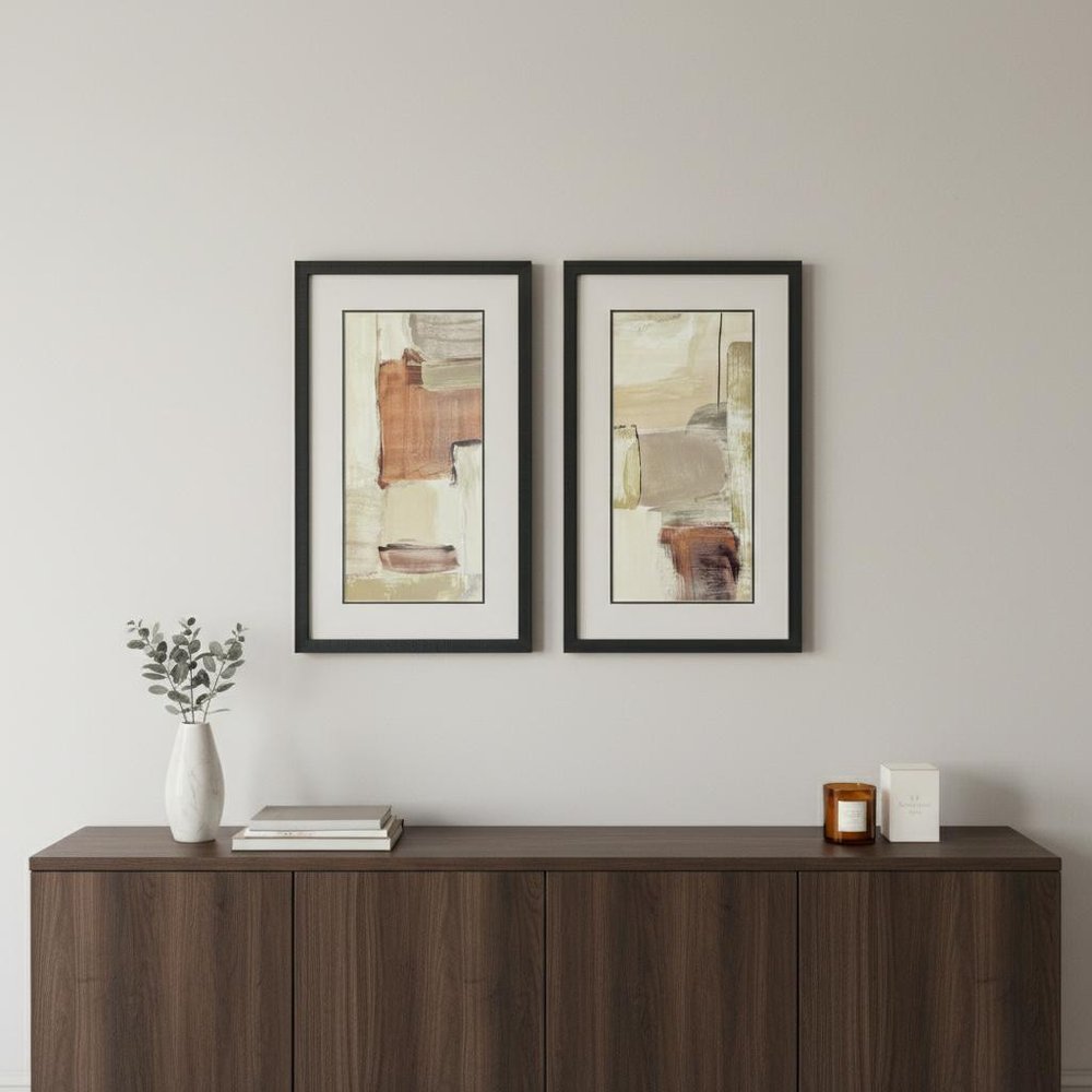 Spontaneous Living Dark Brown Framed Wall Art