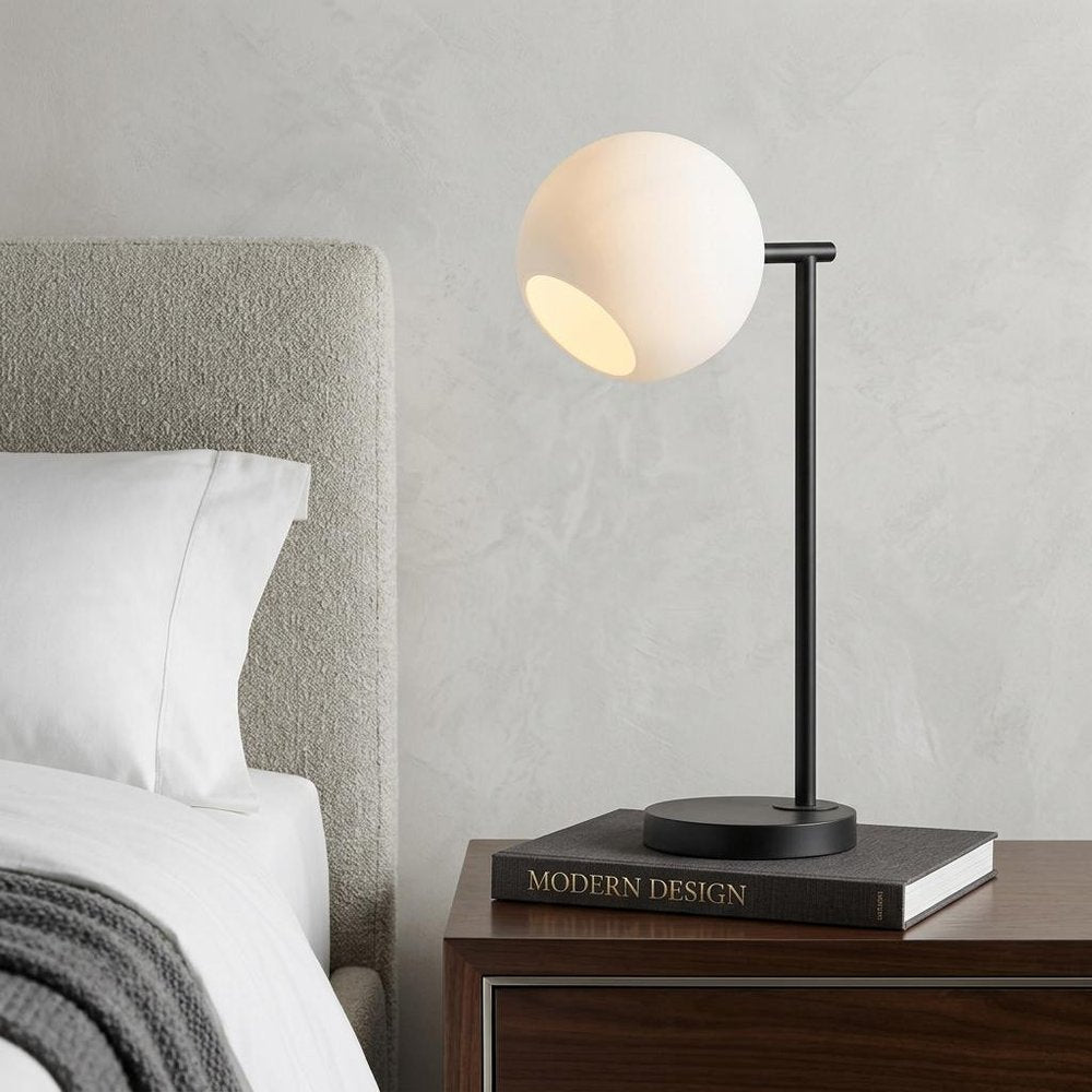 21" Black Novelty Table Lamp With Globe Shade HomeRoots