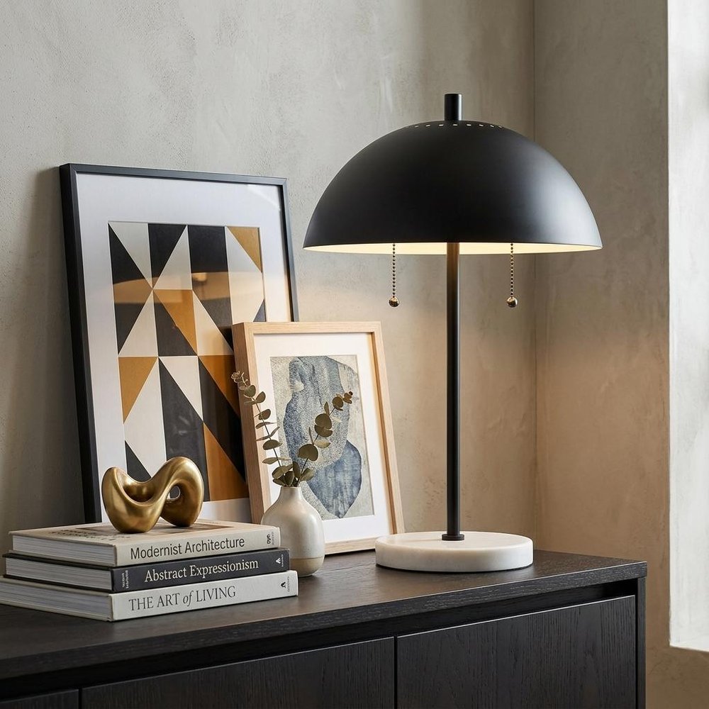 21" White Round Table Lamp With Globe Shade HomeRoots