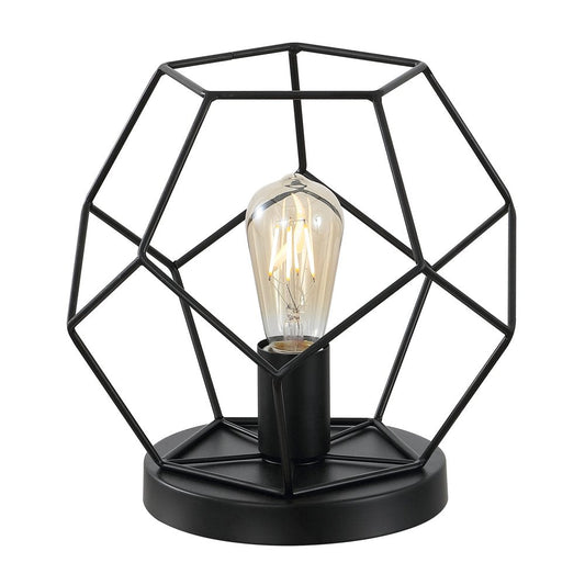 10" Black Geometric Table Lamp HomeRoots