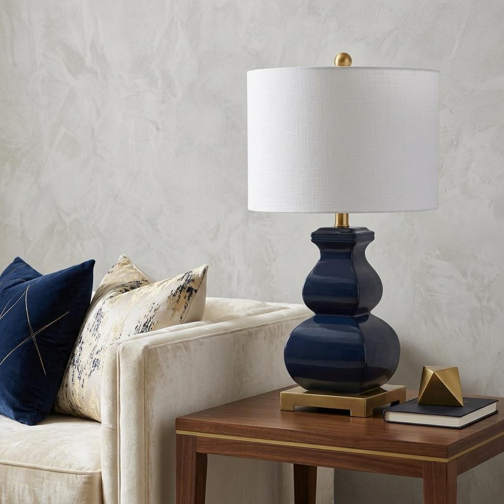 26" Gold Novelty Table Lamp With Globe Shade HomeRoots