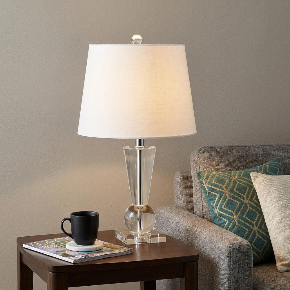22" Clear Urn Table Lamp With Empire Shade HomeRoots