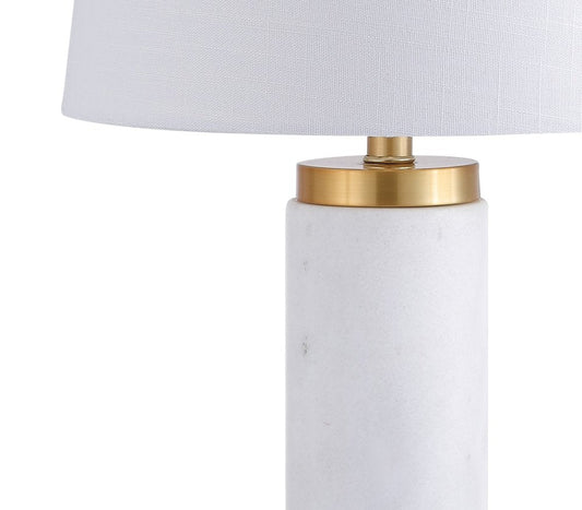 23" White And Gold Bedside Lamp With Empire Shade HomeRoots