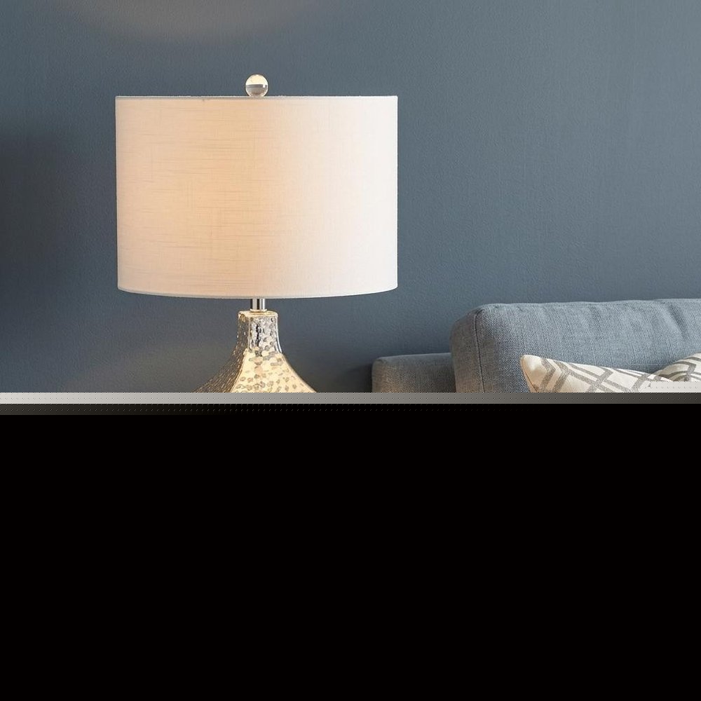 26" Clear Gourd Table Lamp With Drum Shade HomeRoots