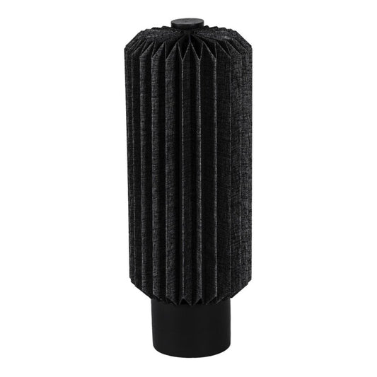 16" Black Geometric Table Lamp With Cylinder Shade HomeRoots