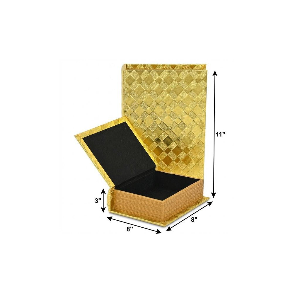 11" Gold Hand Painted Decorative Book HomeRoots