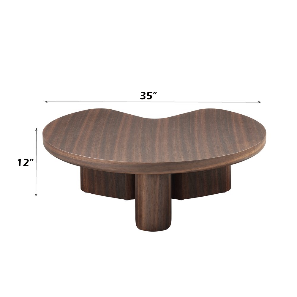 35" Oak Wood Round Coffee Table HomeRoots