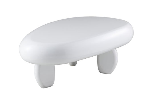30" White Wood Free Form Coffee Table