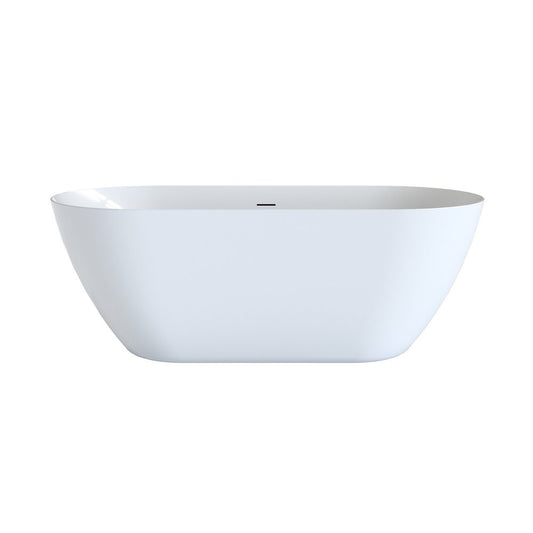 63" White Acrylic Oval Bath Tub