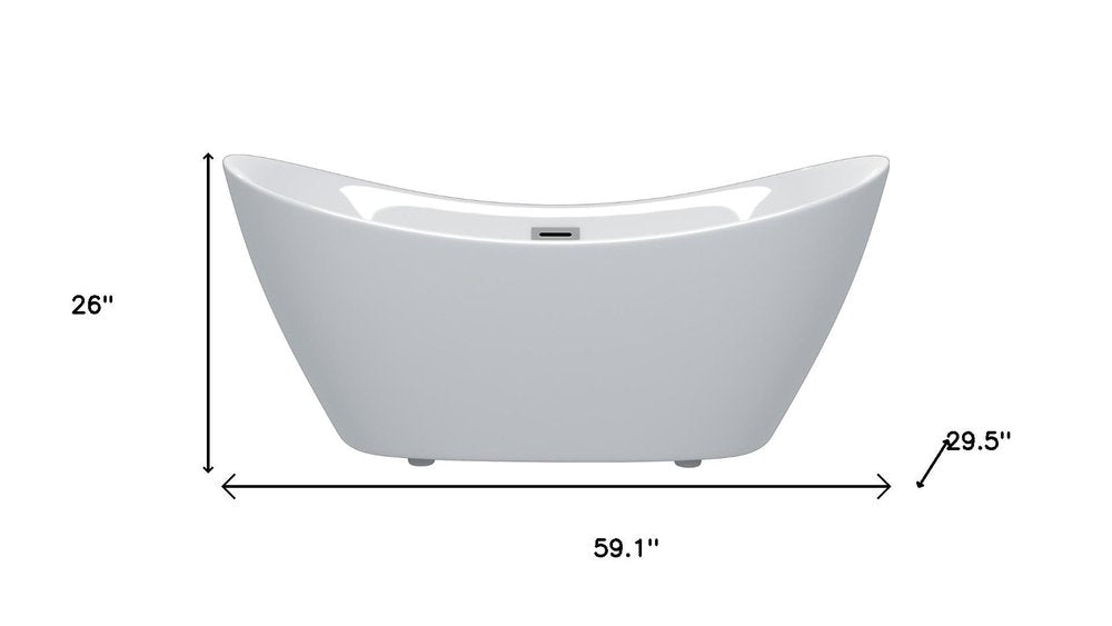 59" White Acrylic Oval Bath Tub HomeRoots